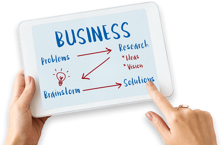 Business Strategy Planning on Tablet