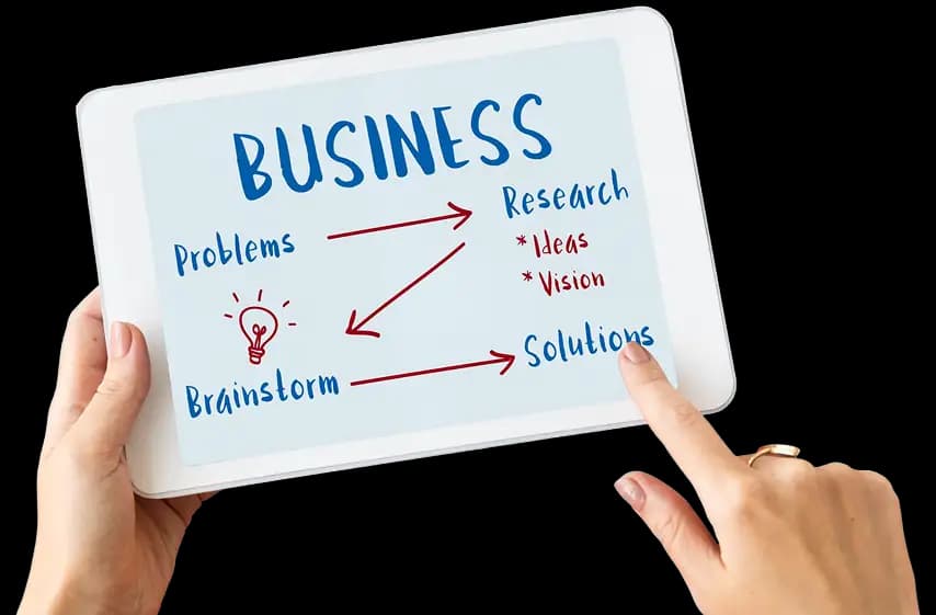 Business Strategy Planning on Tablet